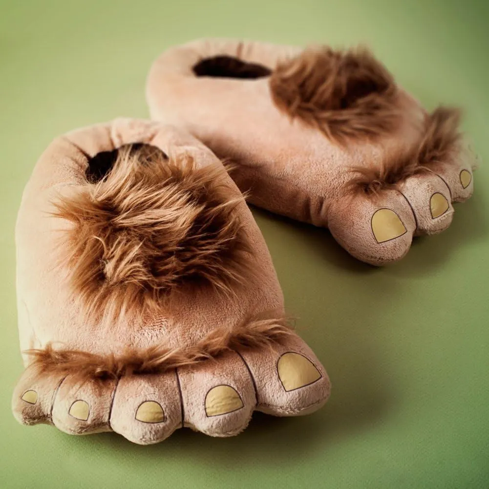 Furry Monster Adventure Slippers Comfortable Novelty Warm Winter Hobbit Feet for Adults