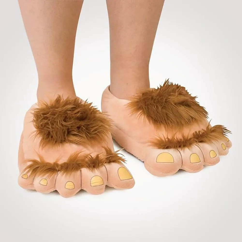 Furry Monster Adventure Slippers Comfortable Novelty Warm Winter Hobbit Feet for Adults