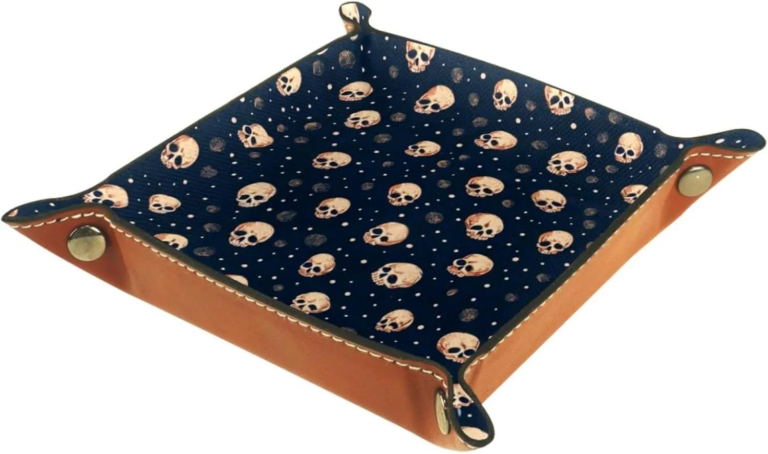 Galaxy Skull Pattern Stacking Jewelry Organizer Trays, Desk Drawer Earring Tray with Key Tray for Entryway, Small Table Tray for Women and Girls, Decorative Ring Storage Tray