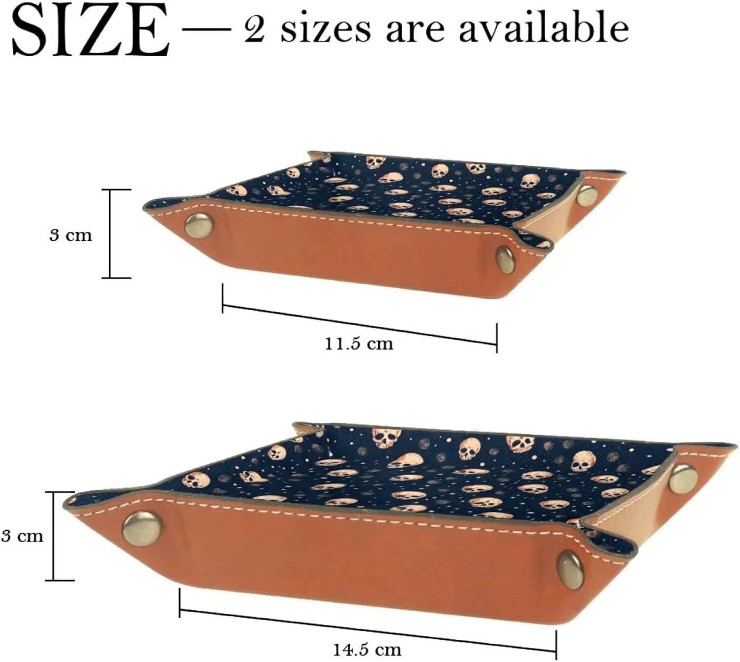 Galaxy Skull Pattern Stacking Jewelry Organizer Trays, Desk Drawer Earring Tray with Key Tray for Entryway, Small Table Tray for Women and Girls, Decorative Ring Storage Tray