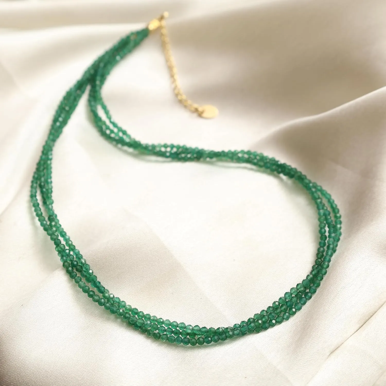 Gempires Green Jade Gemstone Necklace March Birthstone Statement Jewelry Hypoallergenic 18 Inch Gold Plated Dainty Trendy Jewelry Gifts