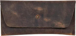 Genuine Buffalo Multi Functional Envelope For Cash Handmade Ultility Pouch Distressed Brown Leather Wallet Reusable Envelope