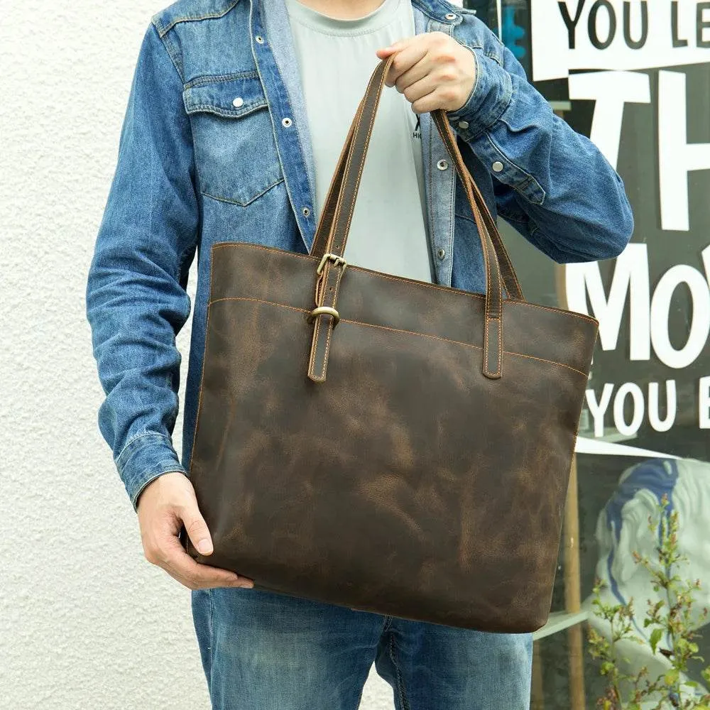 Genuine Leather Business Shoulder Bag for Documents Messenger Bag