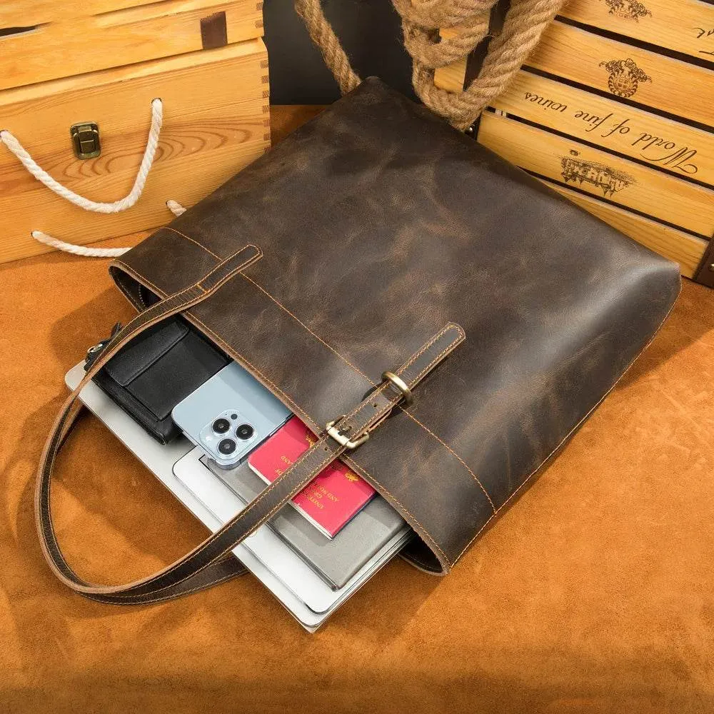 Genuine Leather Business Shoulder Bag for Documents Messenger Bag