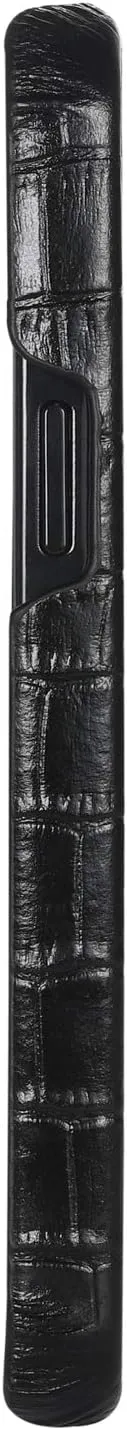 Genuine Leather Case for iPhone 13 Pro Max,Classic Crocodile Pattern Real Leather Half Wrapped Case Slim Fit (Half-Pack)