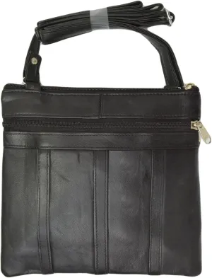 Genuine Leather Cross Body Bag - Black, Unisex Bag