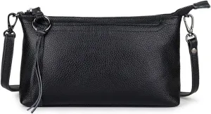 Genuine Leather Crossbody Bag For Women Small Tassel Shoulder Bag Zipper Clutch Phone Wallet Purse