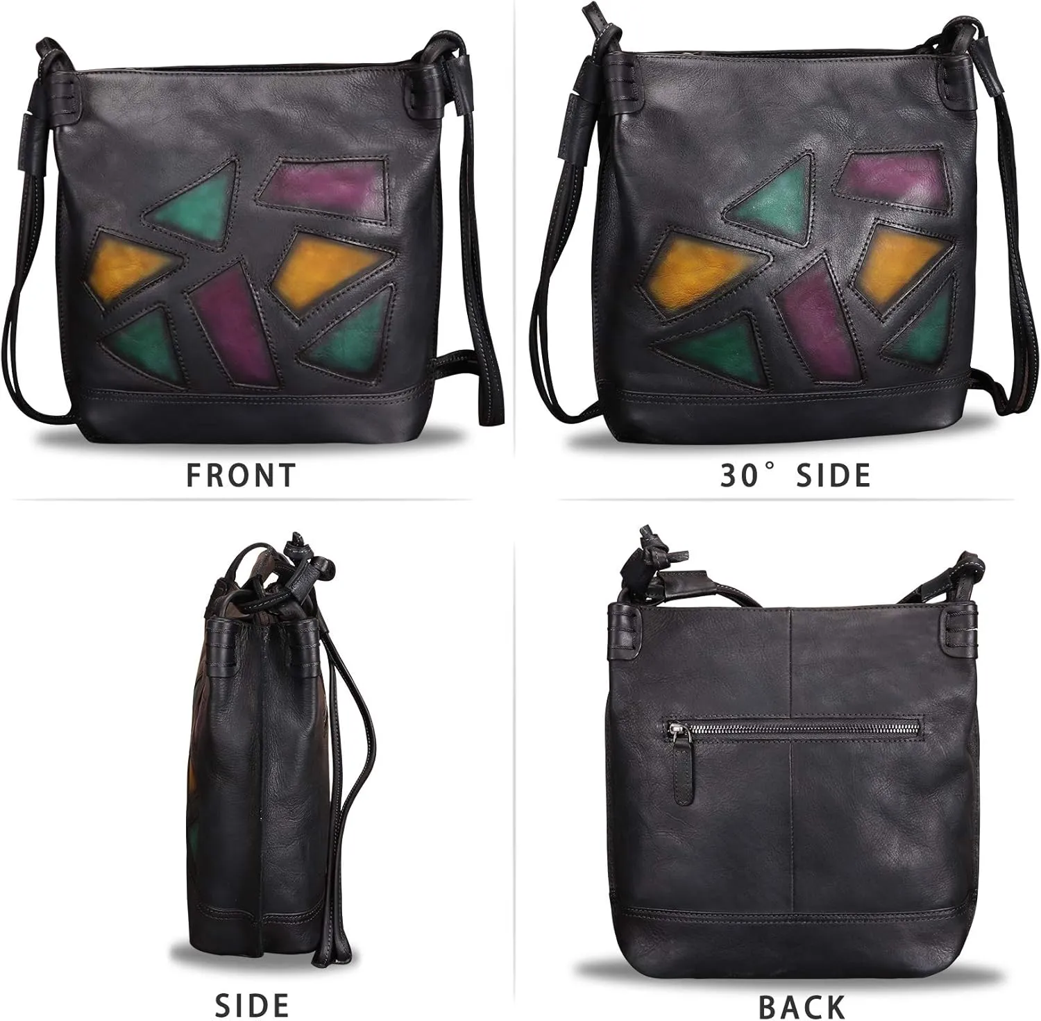 Genuine Leather Crossbody Purses for Women Satchel Purses Vintage Handmade Shoulder Bag Cowhide Handbags