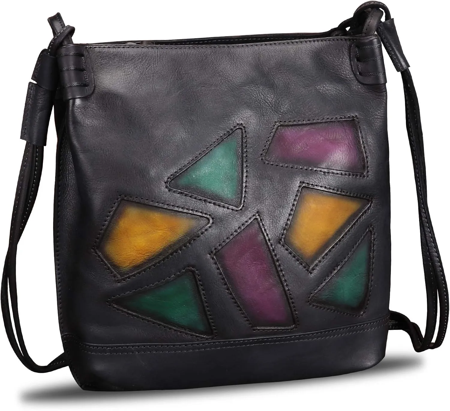 Genuine Leather Crossbody Purses for Women Satchel Purses Vintage Handmade Shoulder Bag Cowhide Handbags