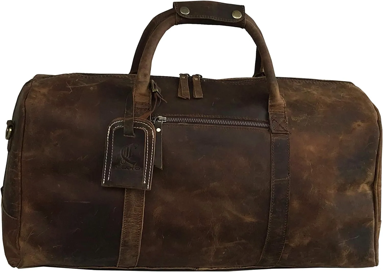 Genuine Leather Duffel | Travel Overnight Weekend Leather Bag | Sports Gym Duffel for Men (21" L x 12" H x 10")