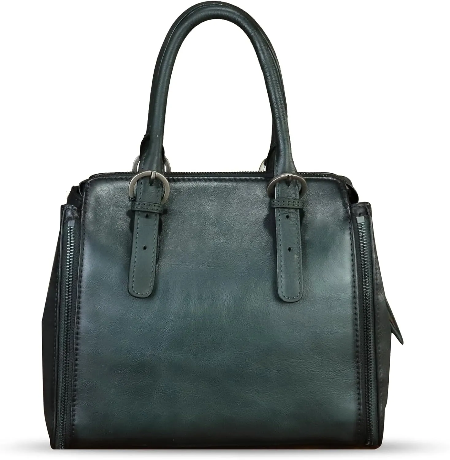 Genuine Leather Handbag for Women Hand Painted Leather Top Handle Purse Handmade Crossbody Satchel Tote Bag