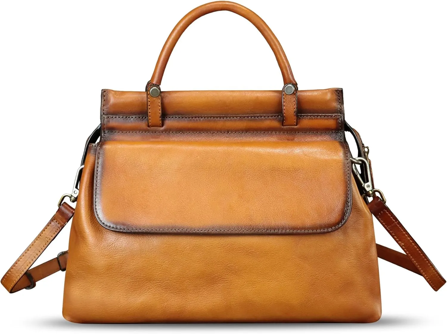 Genuine Leather Handbag for Women Retro Leather Crossbody Bag Pouch Vintage Handbag Purse Ladies Satchel