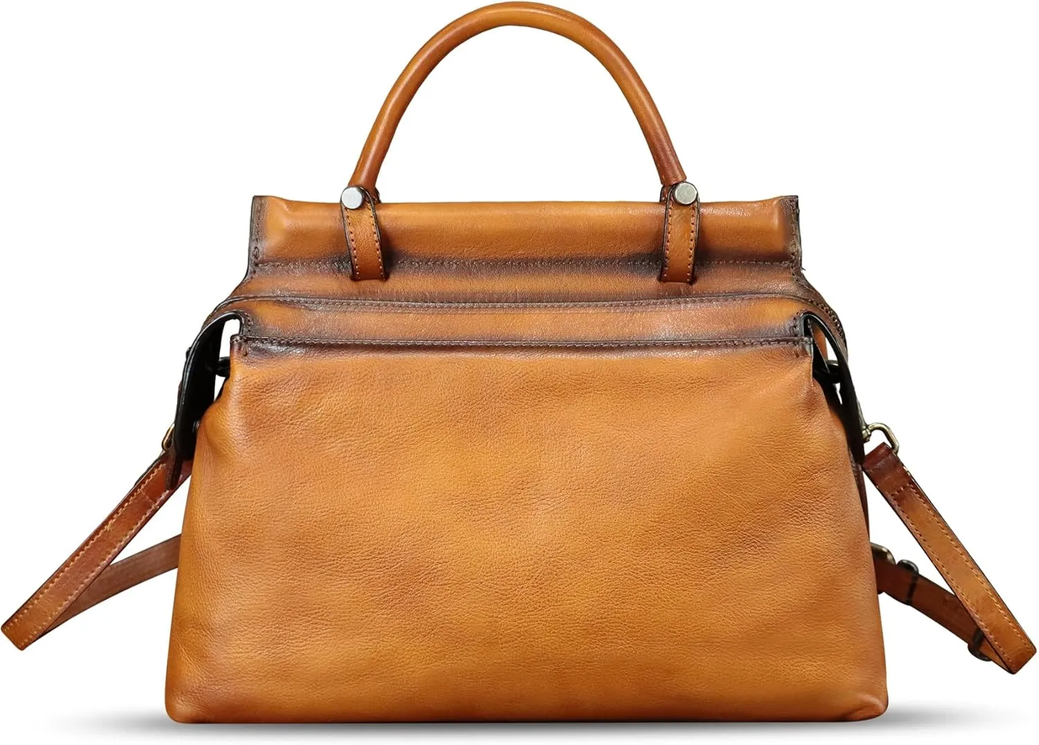 Genuine Leather Handbag for Women Retro Leather Crossbody Bag Pouch Vintage Handbag Purse Ladies Satchel