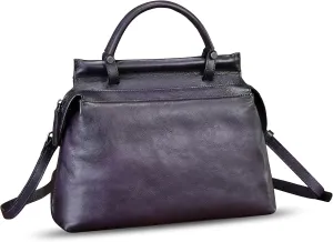 Genuine Leather Handbag for Women Retro Leather Crossbody Bag Pouch Vintage Handbag Purse Ladies Satchel