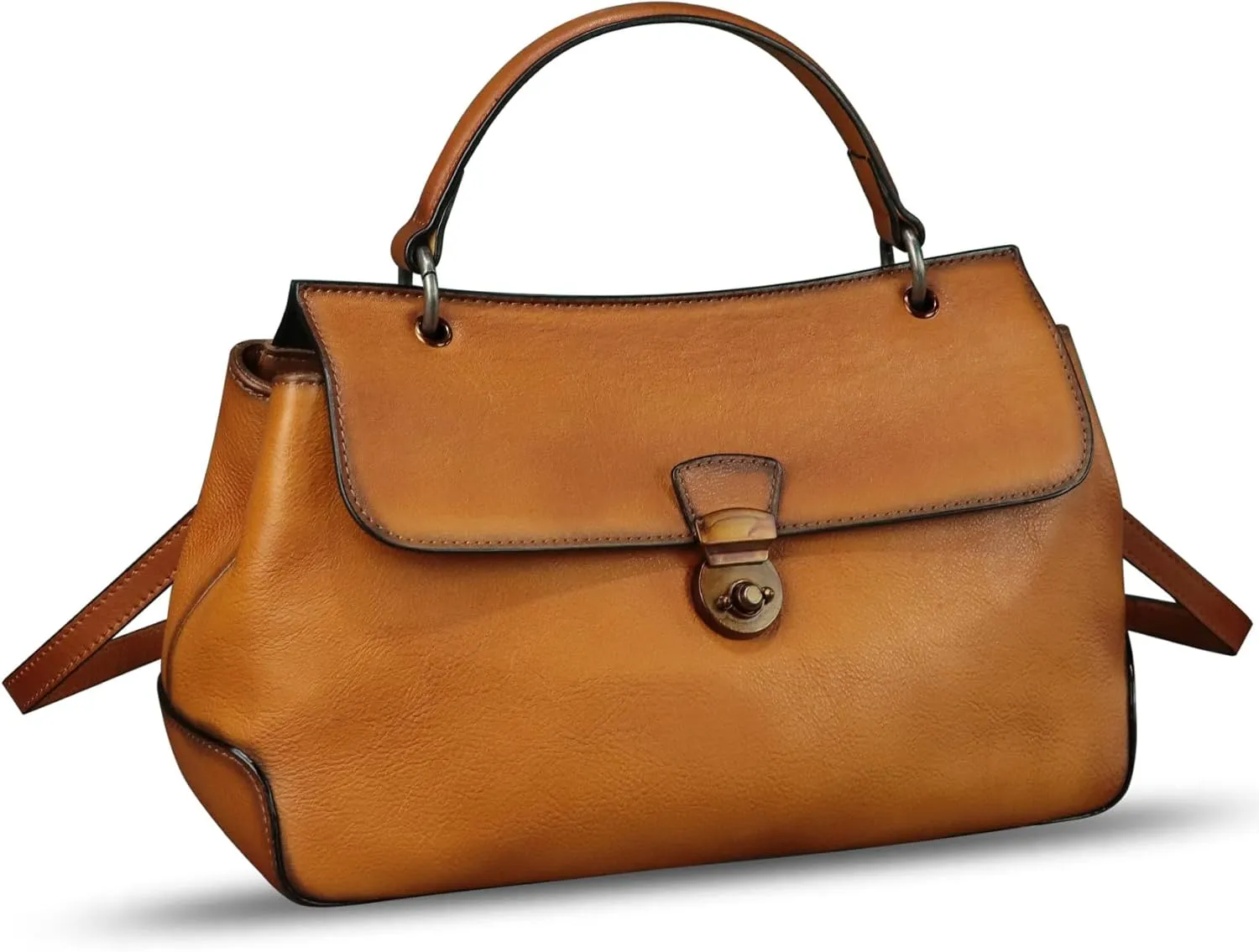 Genuine Leather Handbag Satchel for Women Retro Leather Crossbody Bag Pouch Vintage Ladies Handbag Purse