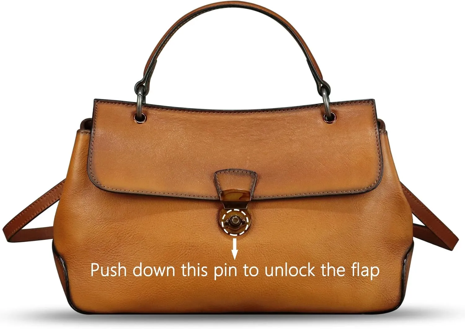 Genuine Leather Handbag Satchel for Women Retro Leather Crossbody Bag Pouch Vintage Ladies Handbag Purse