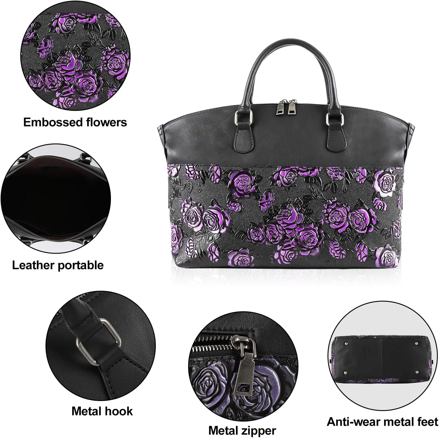 Genuine Leather Handbags for Women Satchel Tote Bags Top Handle Ladies Purses