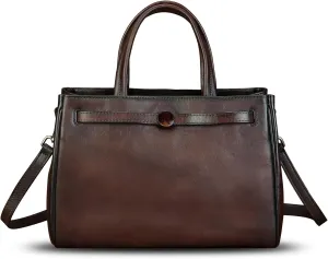 Genuine Leather Handbags for Women Vintage Real Leather Messenger Bag Shoulder Bag Crossbody Bag Satchel Purse