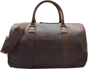 Genuine Leather Holdall Weekend Multi Use Cabin Travel Gym Sports Duffle Bag ADEL, Brown, L, Holdall
