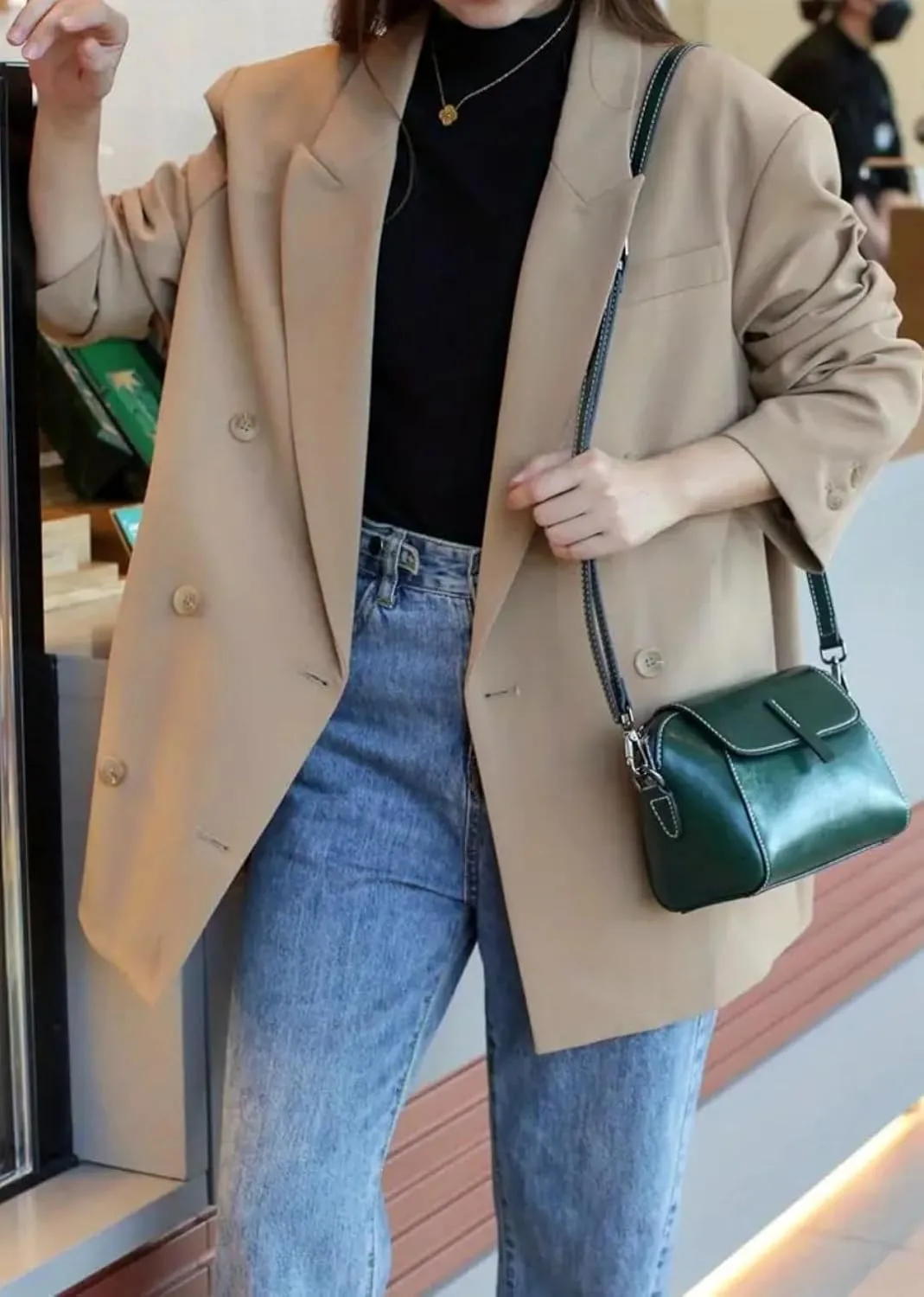 Genuine Leather Mini Small Crossbody Shoulder Bag for Women, Real Cow Leather Handbag Purse