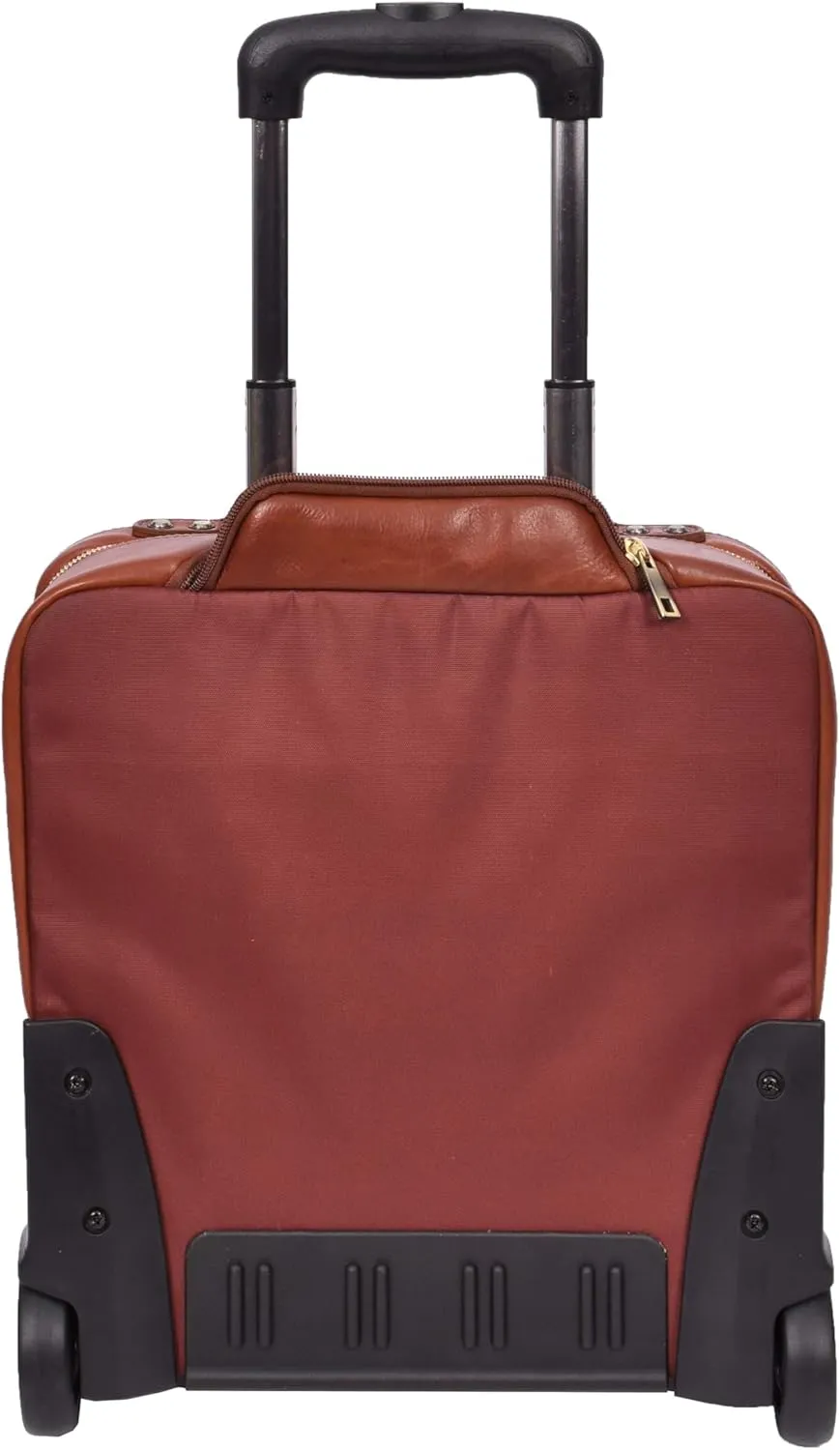 Genuine Leather Pilot Case with Wheels Telescopic Handle for Business Travel Bag Sussex, Tan, M, Pilot Case