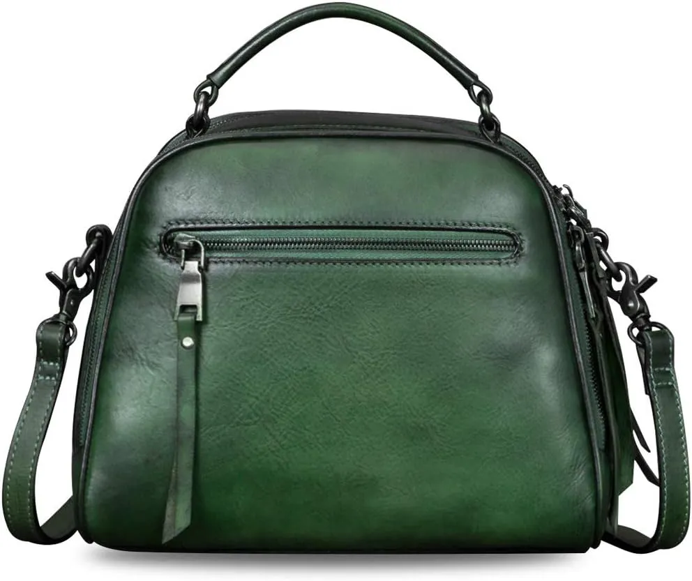 Genuine Leather Purses and Handbags for Women Shoulder Bag Vintage Handmade Real Leather Crossbody Satchel Purse with Strap