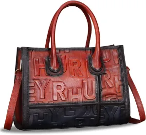 Genuine Leather Purses and Handbags for Women Vintage Real Leather Tote Bag Shoulder Bag Top Handle Satchel Purse
