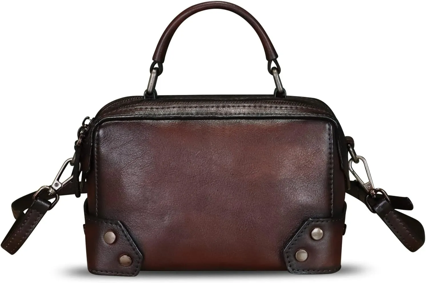 Genuine Leather Satchel for Women Purse Vintage Handmade Top Handle Handbag Retro Designer Crossbody Bag Purse
