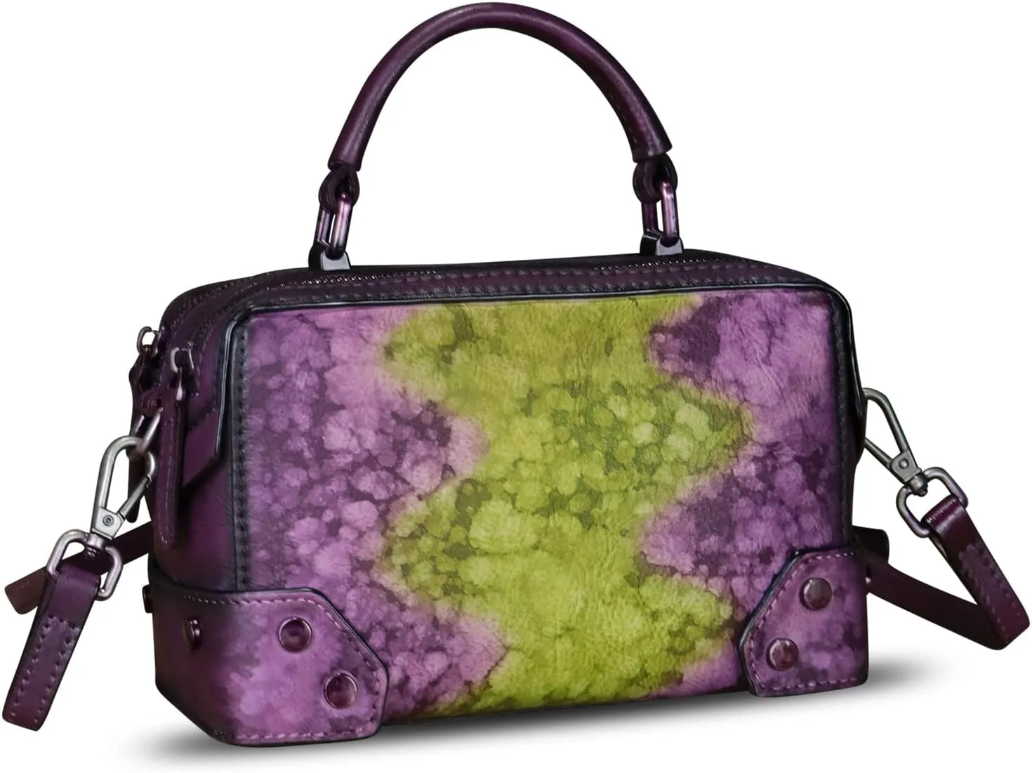 Genuine Leather Satchel for Women Purse Vintage Handmade Top Handle Handbag Retro Designer Crossbody Bag Purse