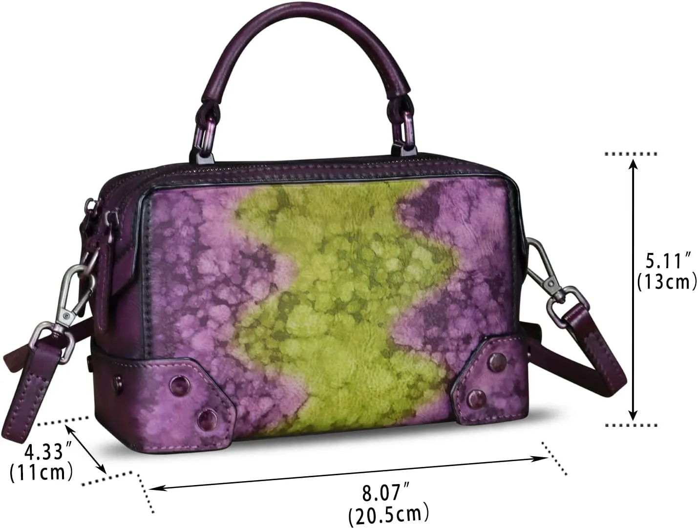 Genuine Leather Satchel for Women Purse Vintage Handmade Top Handle Handbag Retro Designer Crossbody Bag Purse