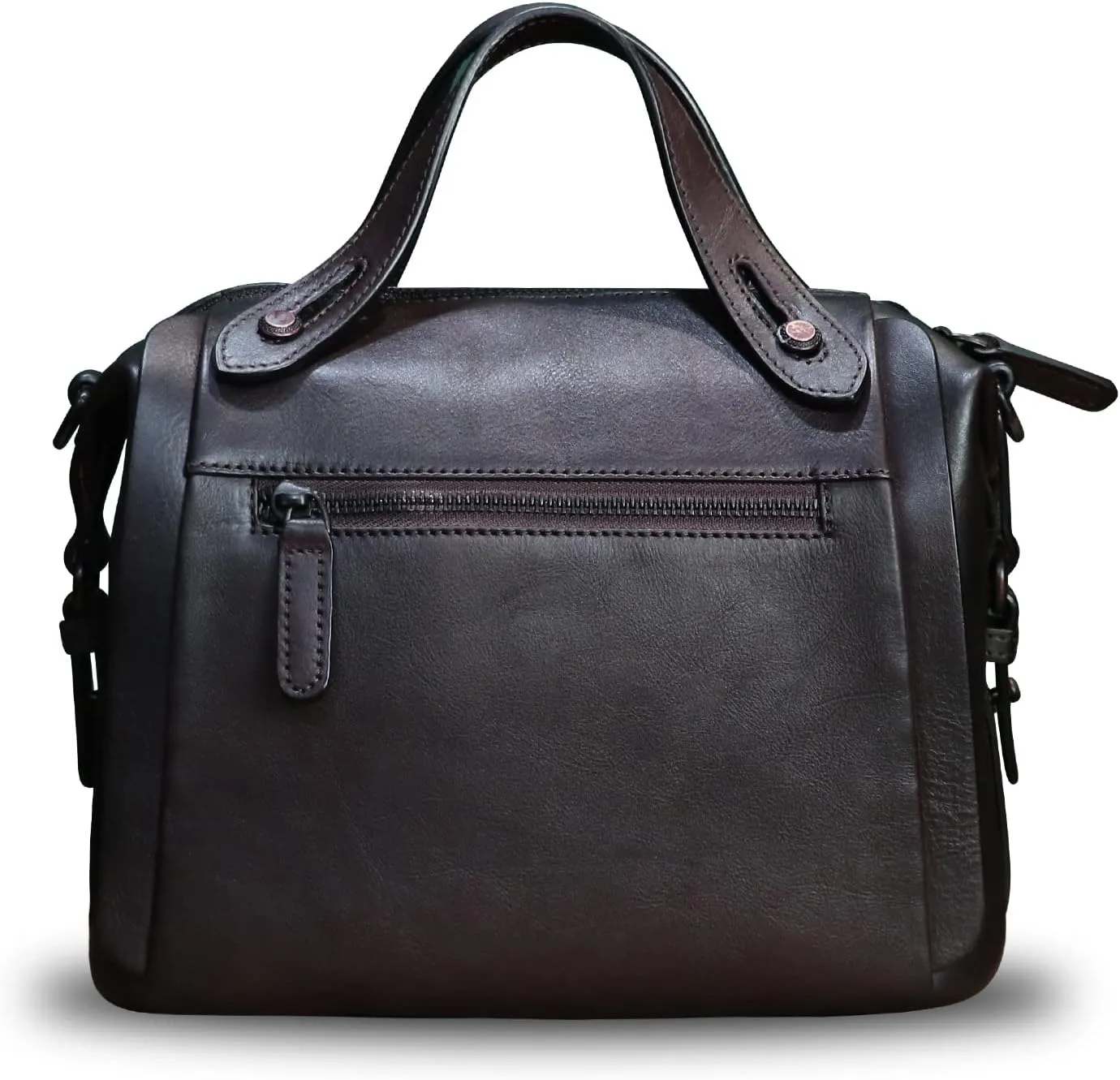 Genuine Leather Satchel Handbag for Women Retro Handmade Top Handle Crossbody Shoulder Bag Purses