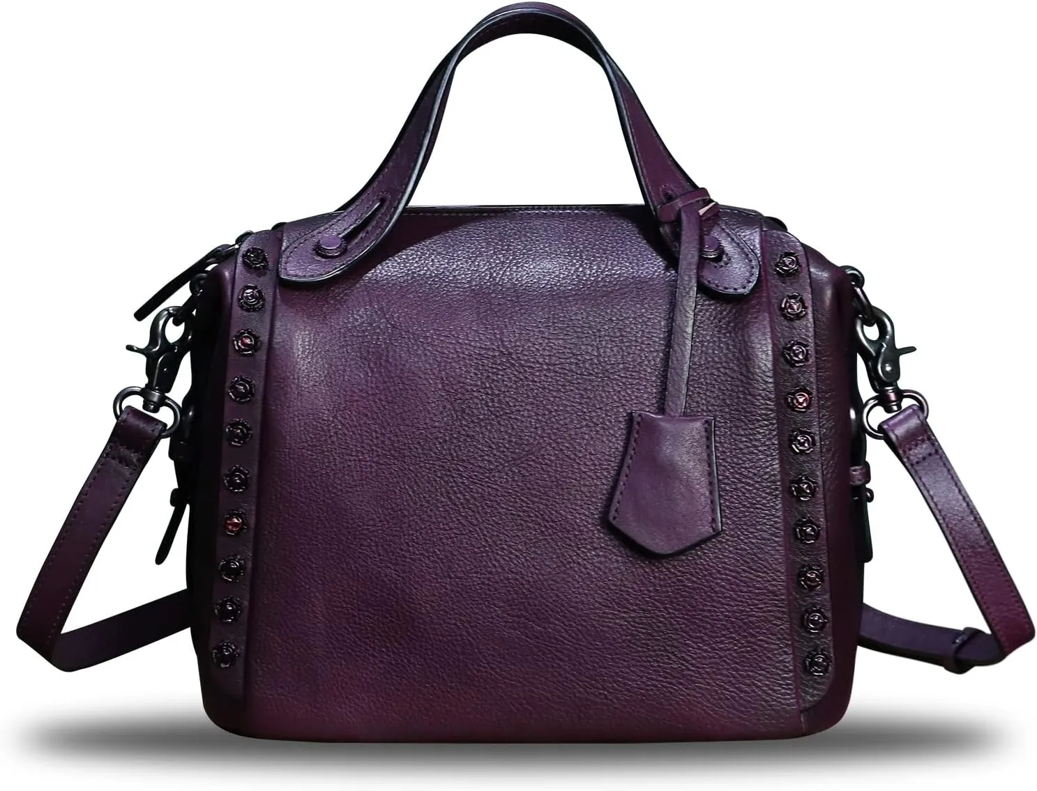 Genuine Leather Satchel Handbag for Women Retro Handmade Top Handle Crossbody Shoulder Bag Purses