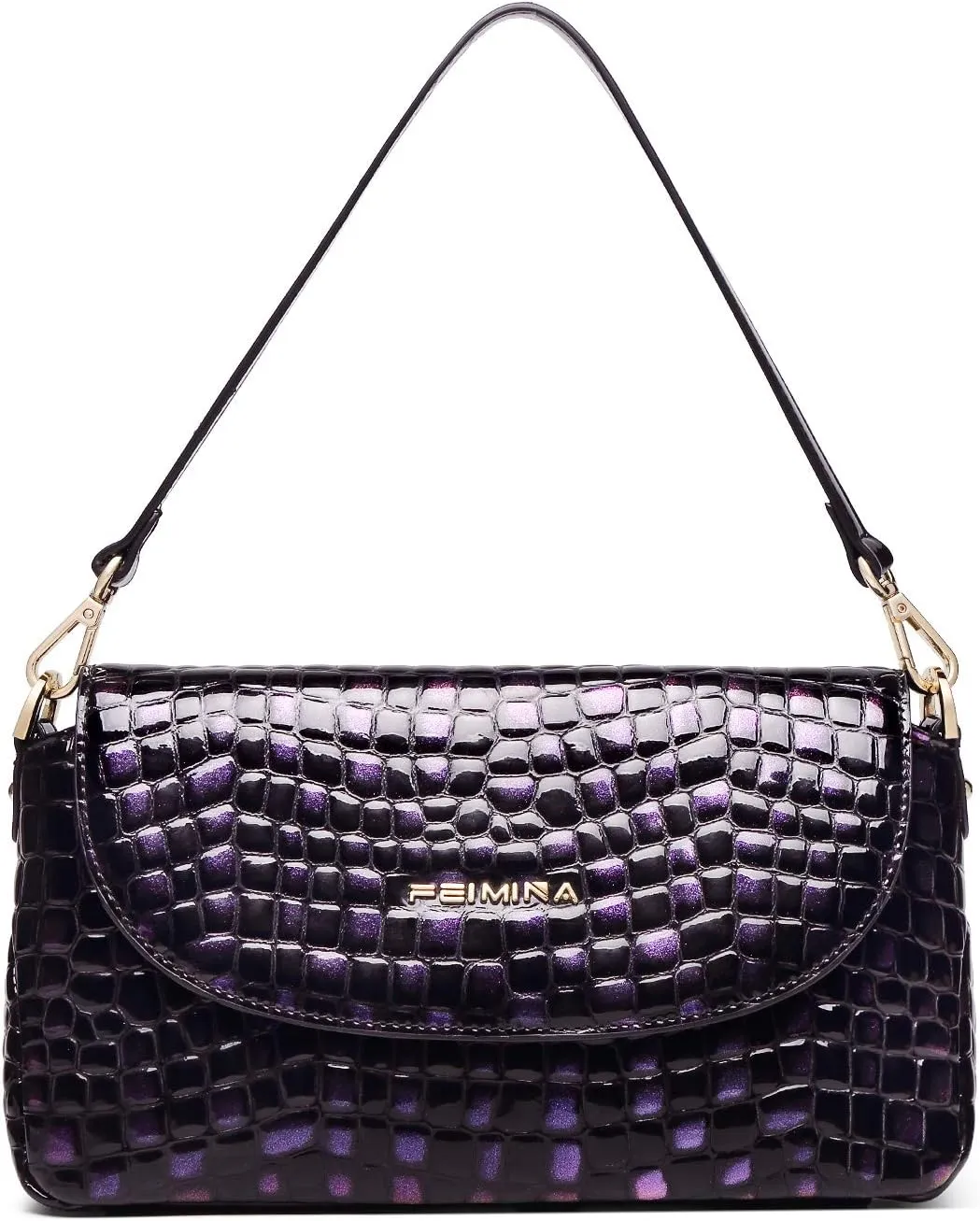 Genuine Leather Shoulder Bag for Women Black Shoulder Bag with Adjustable Strap