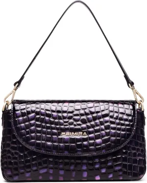 Genuine Leather Shoulder Bag for Women Black Shoulder Bag with Adjustable Strap