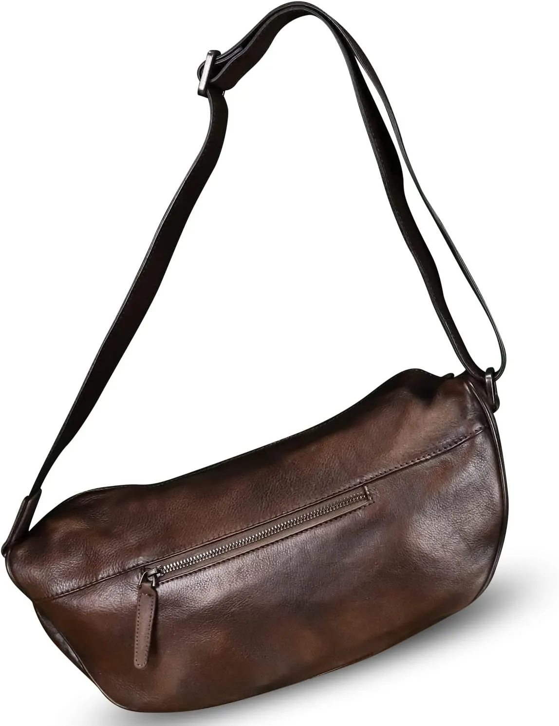 Genuine Leather Sling Bag Crossbody Casual Daypack Vintage Handmade Hiking Chest Shoulder Backpack Motorcycle Bag