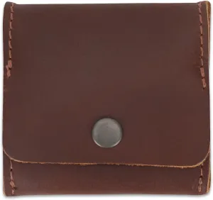 Genuine Leather Squeeze Coin Pouch Moon Pocket Case Handmade Vintage Change Holder Purse Wallet for Men & Women Small Minimalist Leather Wallet (Tan)