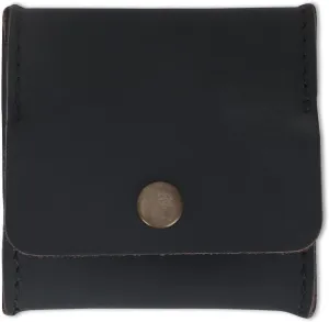 Genuine Leather Squeeze Coin Pouch Moon Pocket Coin Case Handmade Vintage Leather Change Holder Purse Wallet for Men & Women Small Minimalist Coin Purse Leather Coin Wallet (Black)