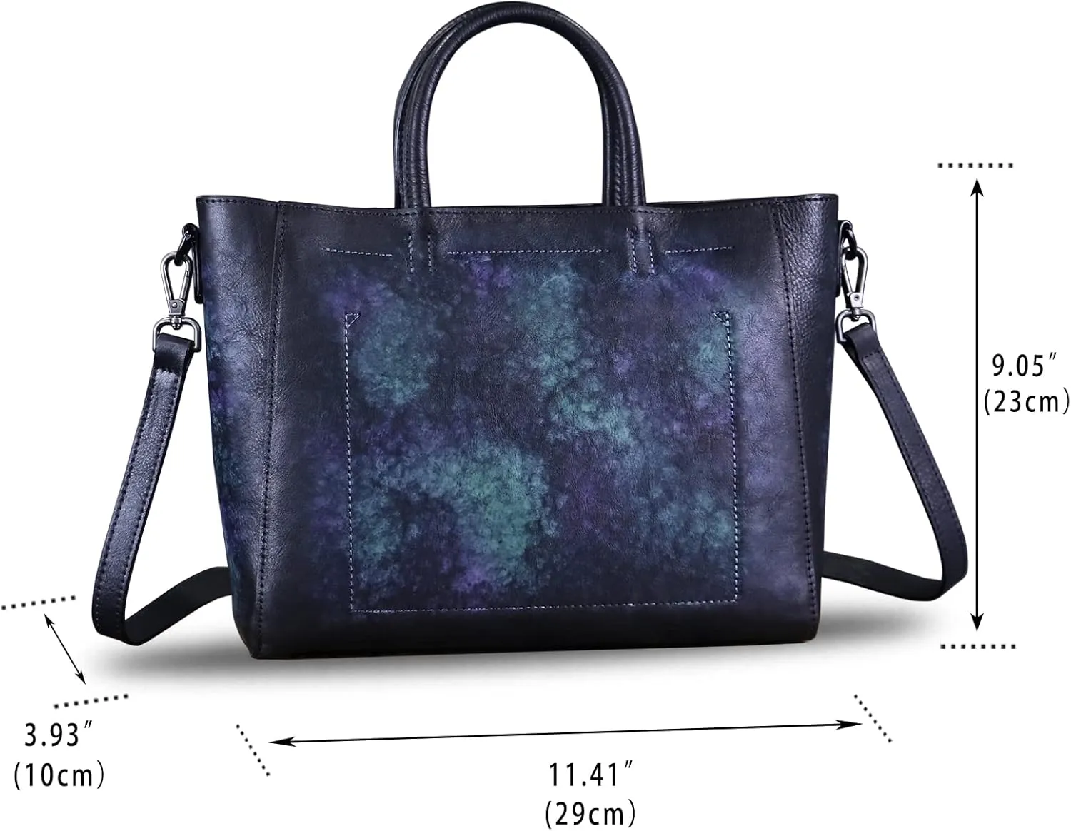 Genuine Leather Top Handle Handbag for Women Retro Satchel Vintage Cowhide Handmade Crossbody Handbags Purse Hobo Bag