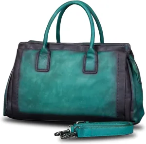 Genuine Leather Top Handle Handbag Satchel for Women Handmade Vintage Handbags Purse Retro Cowhide Crossbody Hobo Bag Purse