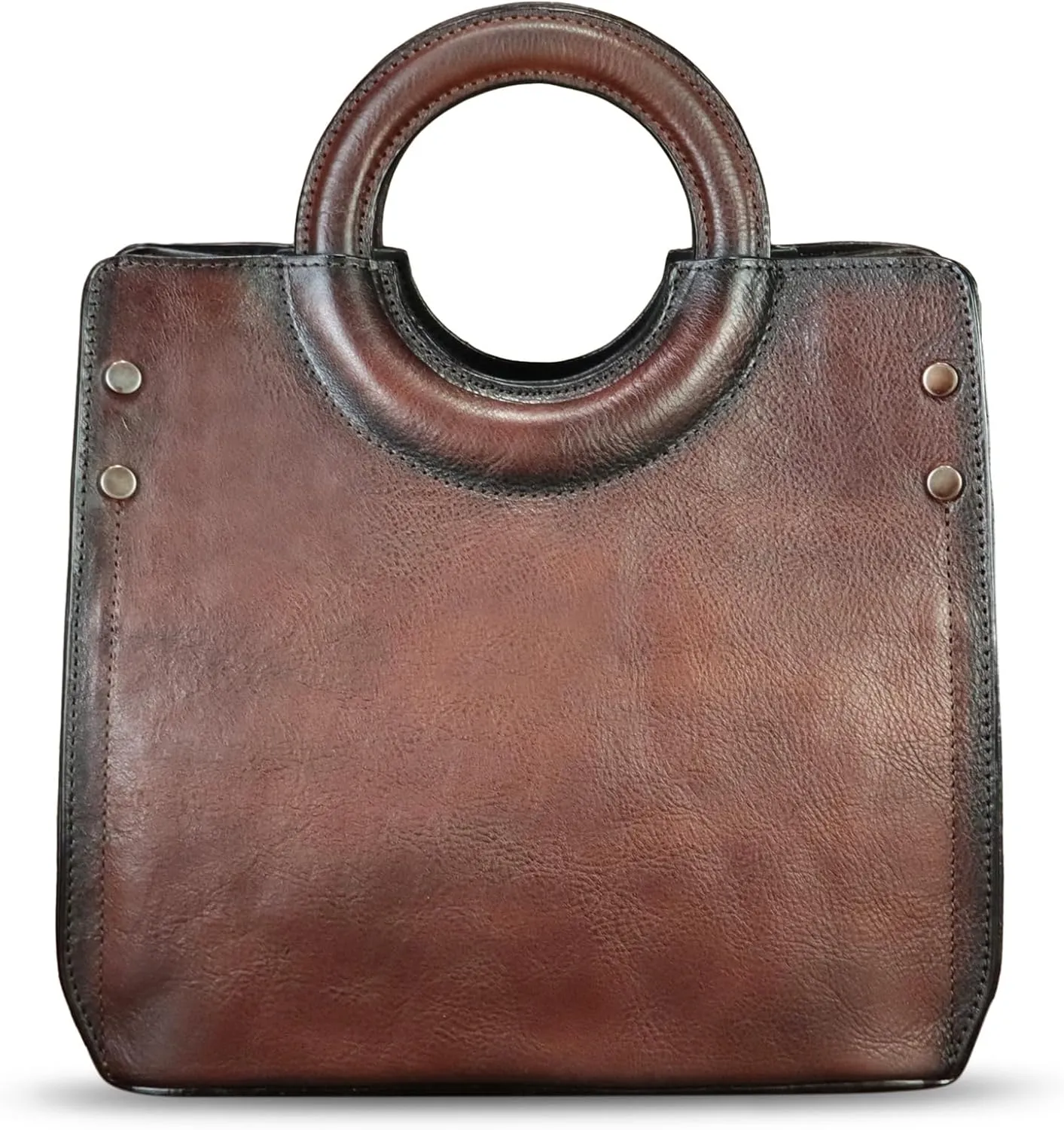 Genuine Leather Tote Bag for Women Hand Painted Leather Shoulder Handbag Handmade Purse Crossbody Work Tote Casual Purse