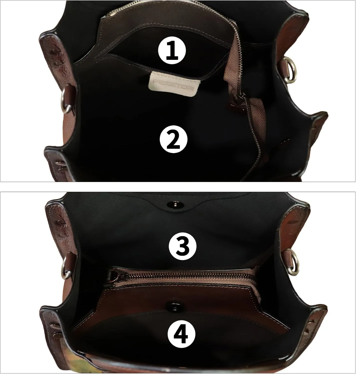 Genuine Leather Tote Bag for Women Hand Painted Leather Shoulder Handbag Handmade Purse Crossbody Work Tote Casual Purse