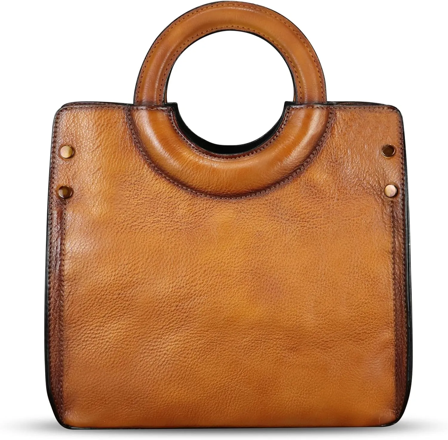 Genuine Leather Tote Bag for Women Hand Painted Leather Shoulder Handbag Handmade Purse Crossbody Work Tote Casual Purse
