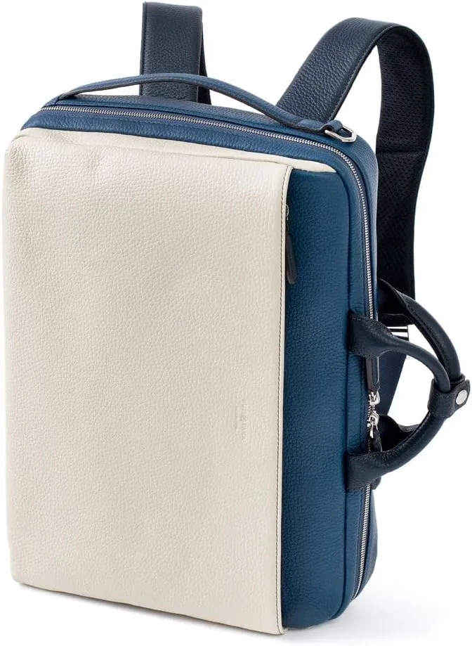 Genuine Multi Leather Briefcase/Ruck A4, Made In Japan, No.627512, Ivory