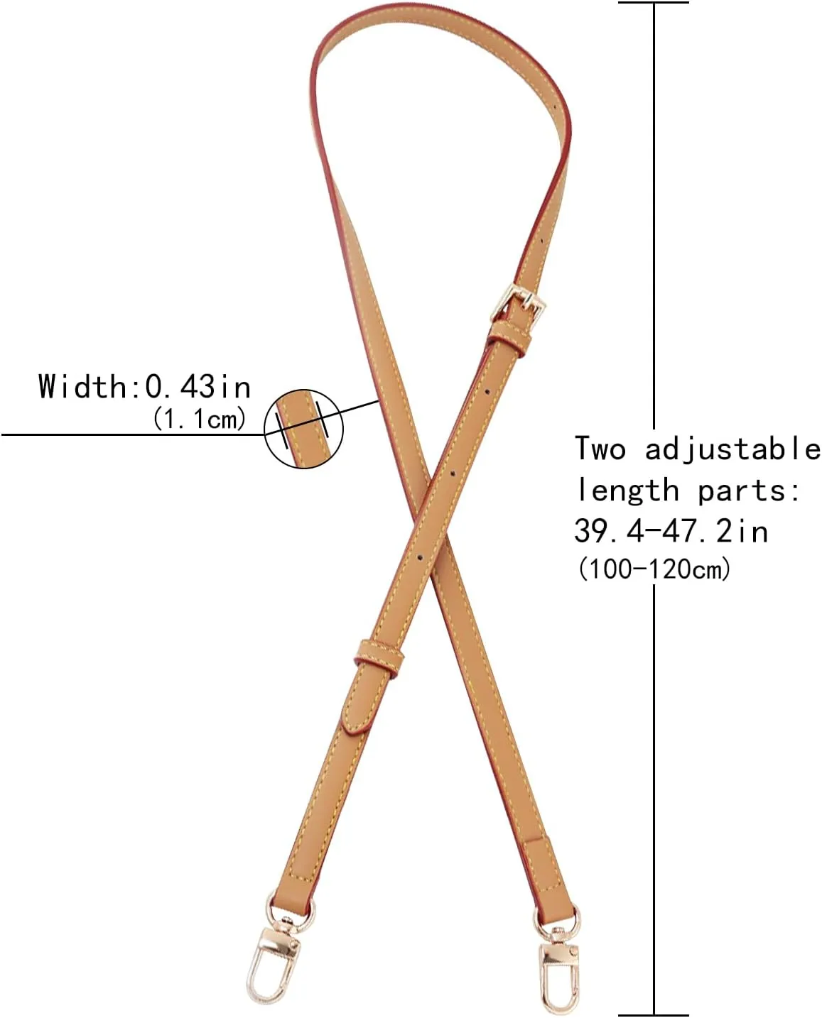 Genuine Vachetta Leather Shoulder Bag Strap Replacement for Handbag or Purse