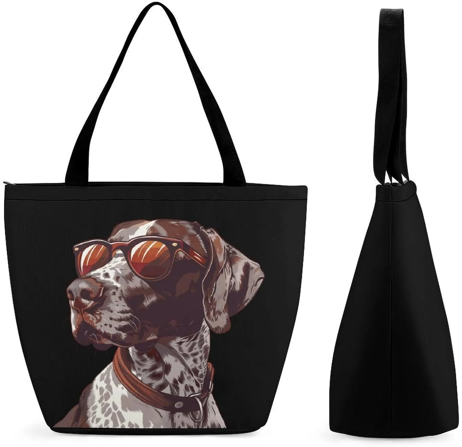 German Shorthaired Pointer Dog Cool Womens Tote Bag Purse with Zippered Shoulder Handbags For Work