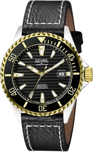 Gevril Men's Chamber Swiss Automatic Watch, Genuine Italian Leather Strap