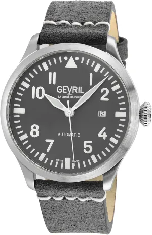 Gevril Men's Vaughn Swiss Automatic Watch, Genuine Italian Leather Strap
