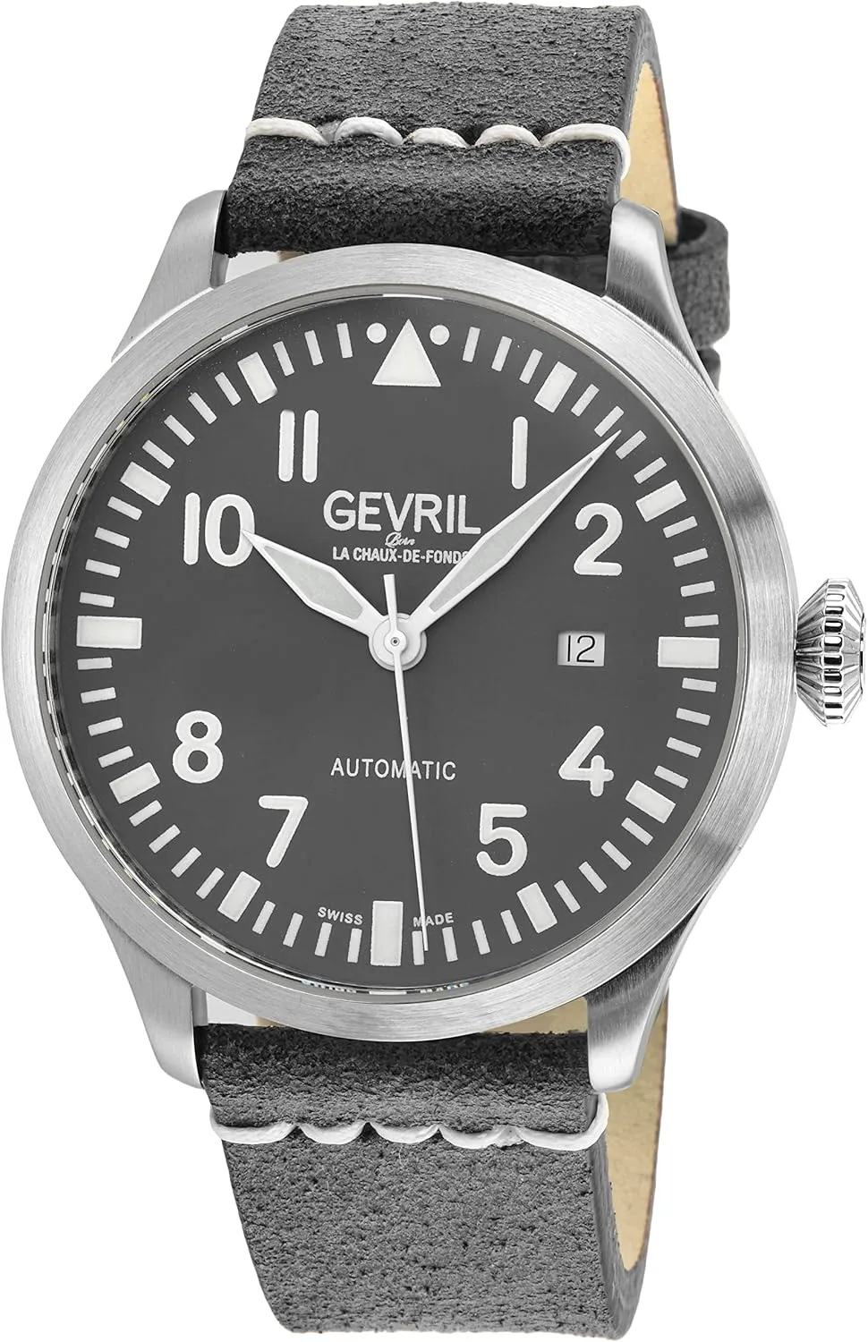 Gevril Men's Vaughn Swiss Automatic Watch, Genuine Italian Leather Strap