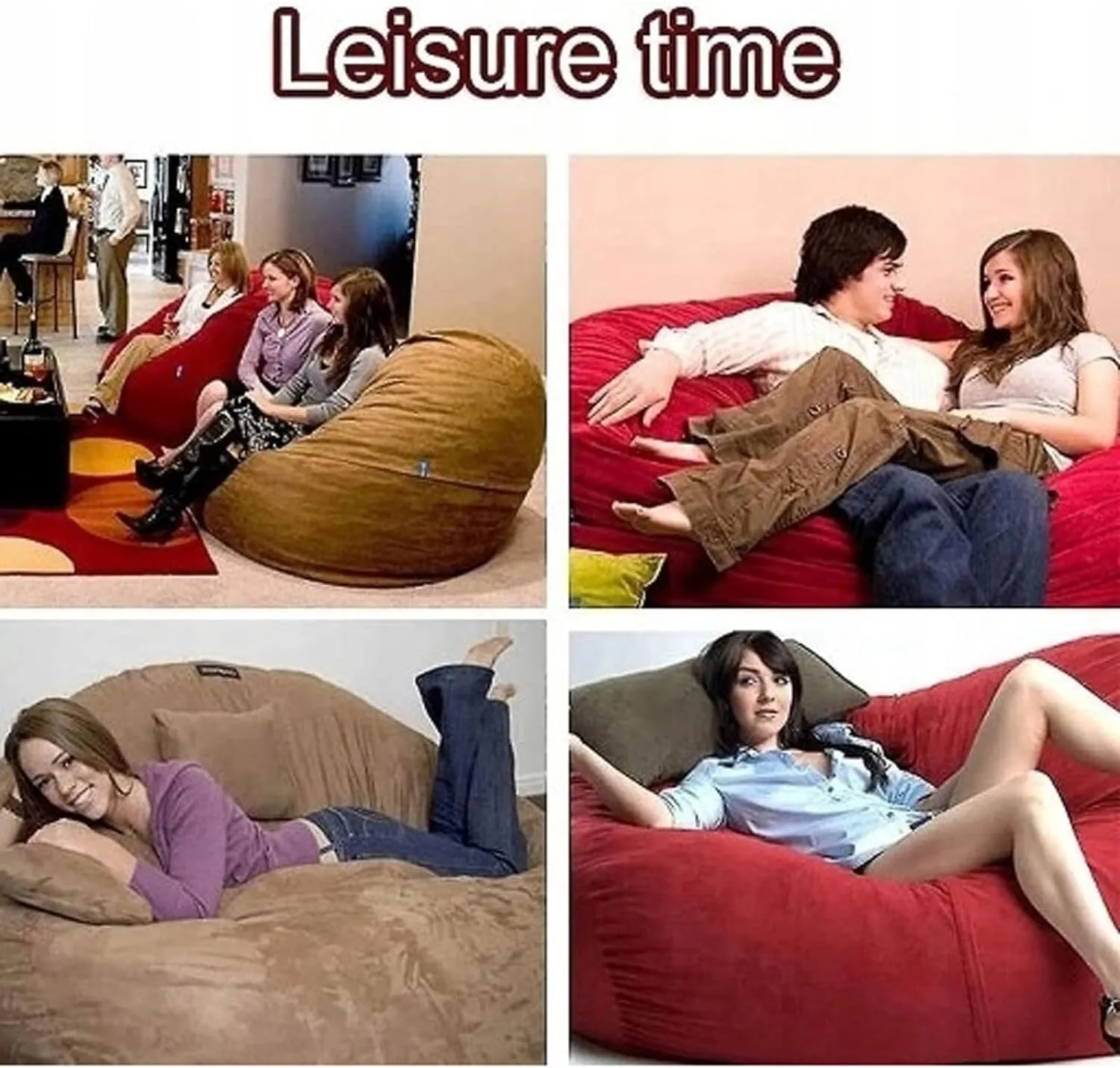 Giant Bean Bag Chair Cover(No Filler),Oversized Round Soft Fluffy PV Velvet Washable Lazy Sofa Bean Bag Bed Cover for Adults, Living Room Bedroom Furniture Outside Cover (Dark brown, 5FT)