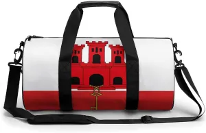 Gibraltar Flag Waterproof Gym Bag with Shoe Compartment Sports Duffel for Travel Beach